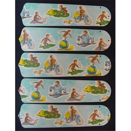 CEILING FAN DESIGNERS Ceiling Fan Designers 52SET-KIDS-CGM Curious George Monkey 52 in. Ceiling Fan Blades Only 52SET-KIDS-CGM